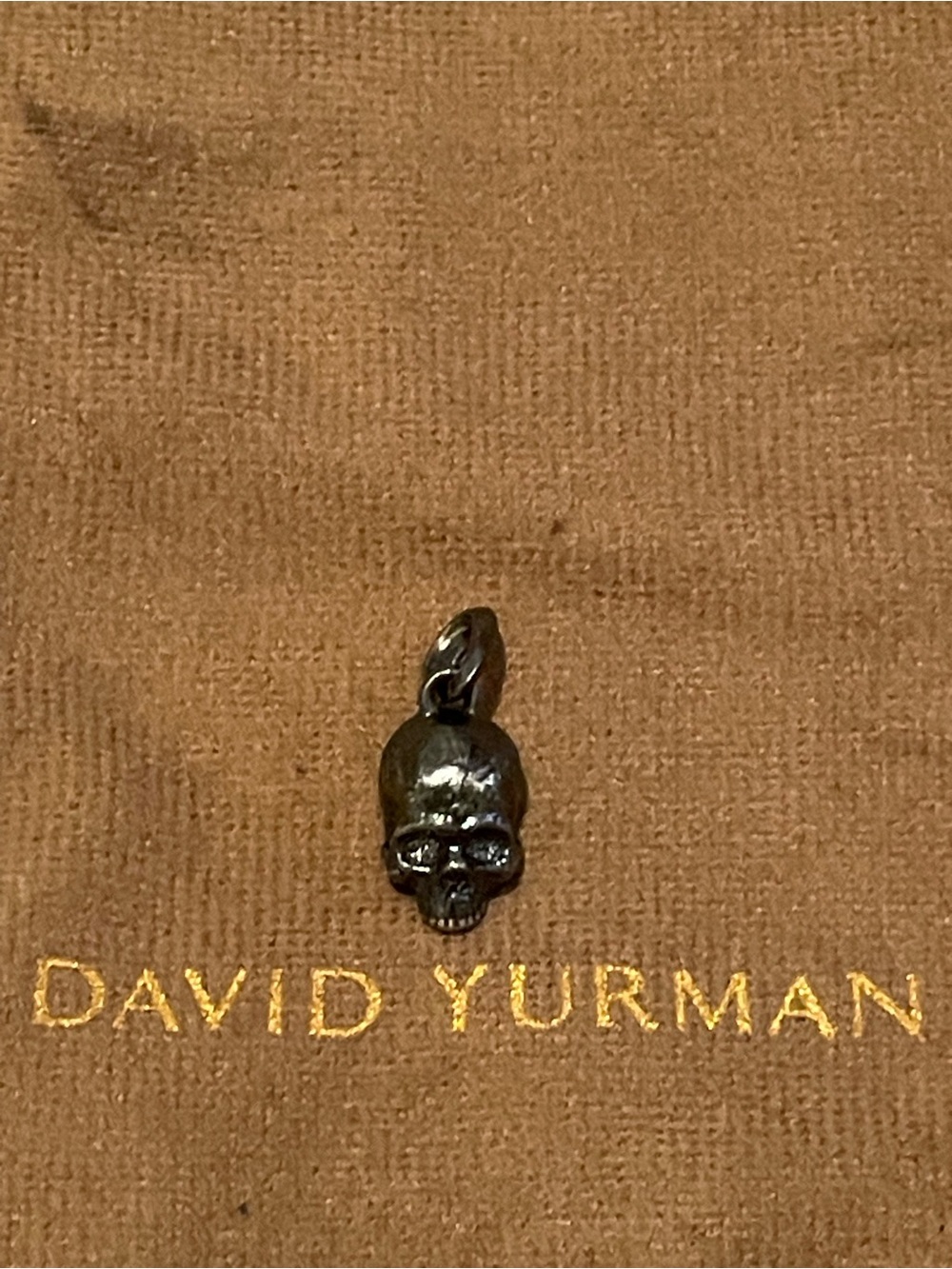 David Yurman Black Skull Charm Pendant 925